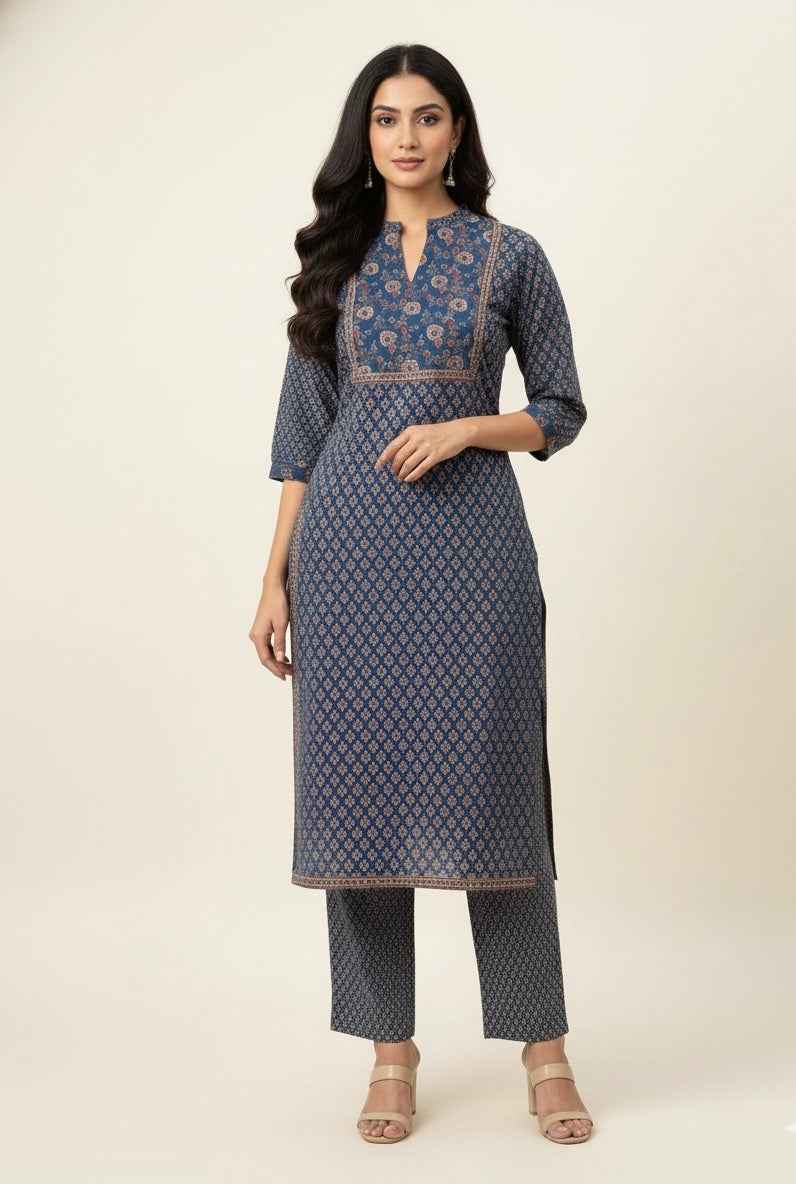 Pure Cotton Three Piece Dupatta Set With Palazzo CS0269