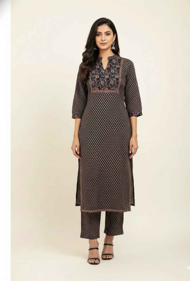 Pure Cotton Three Piece Dupatta Set With Palazzo CS0269