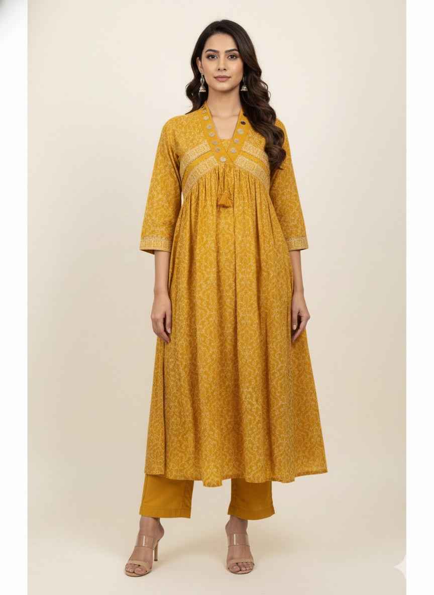 Pure Cotton A Line Dupatta Set CS0272