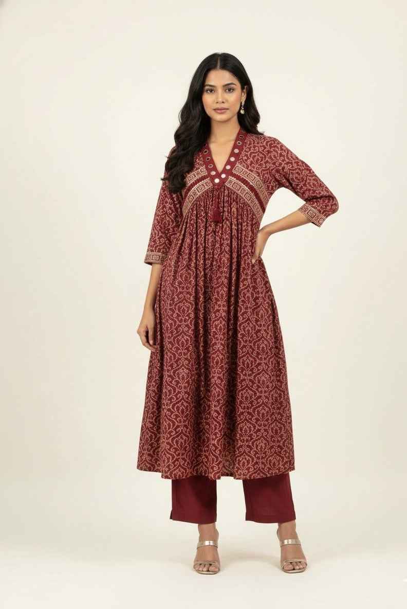 Pure Cotton A Line Dupatta Set CS0272