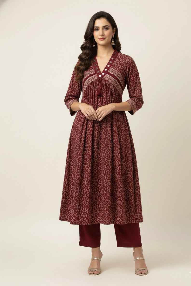 Pure Cotton A Line Dupatta Set CS0272