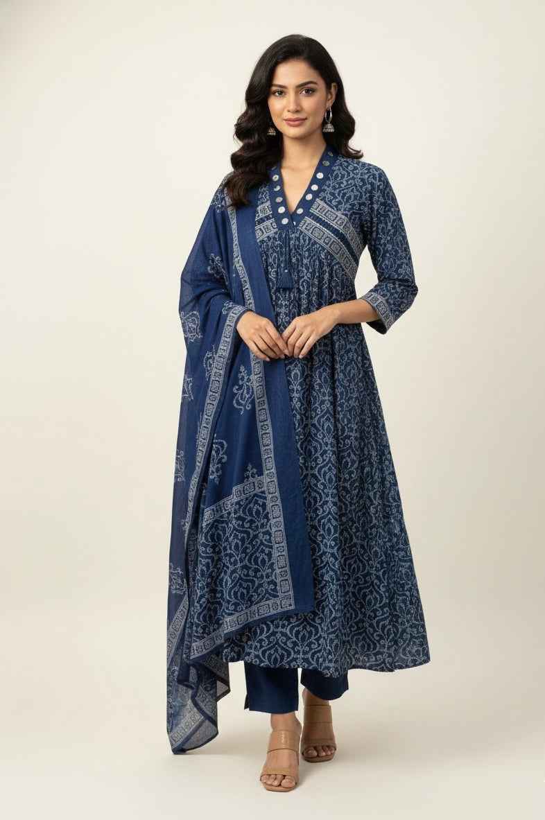 Pure Cotton A Line Dupatta Set CS0272