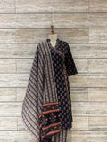 Three Piece Pure Cotton Angrakha Style Dupatta Set ANG028