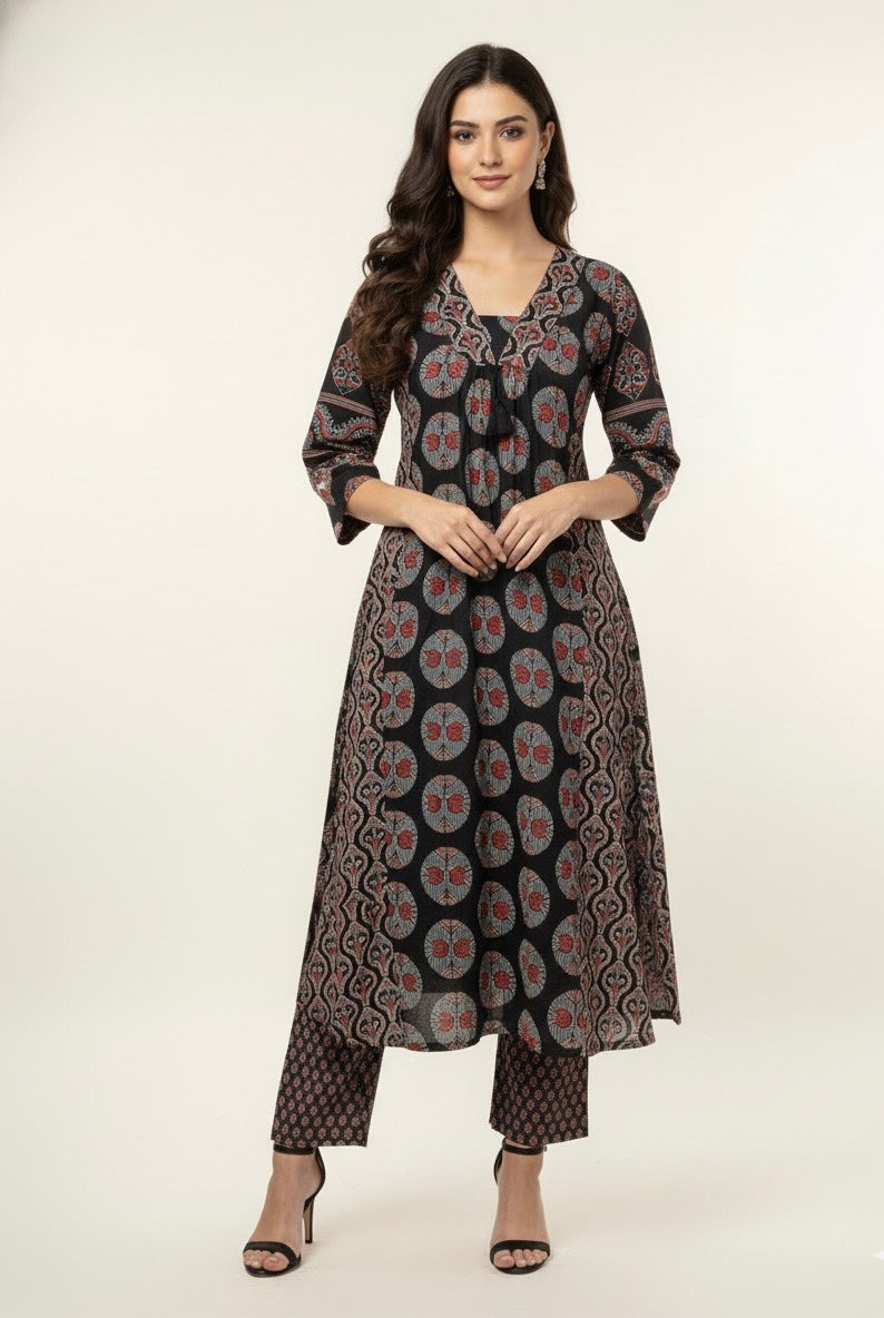 Pure Cotton A Line Three Piece Dupatta Set CS0212