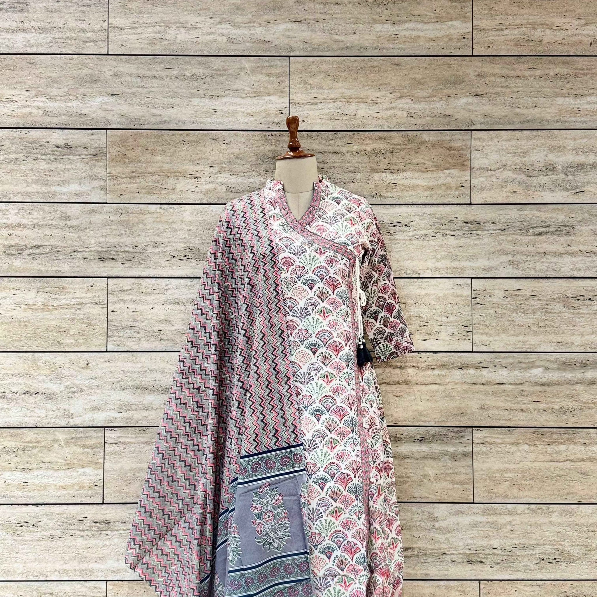 Three Piece Pure Cotton Angrakha Style Dupatta Set ANG038 (Copy)