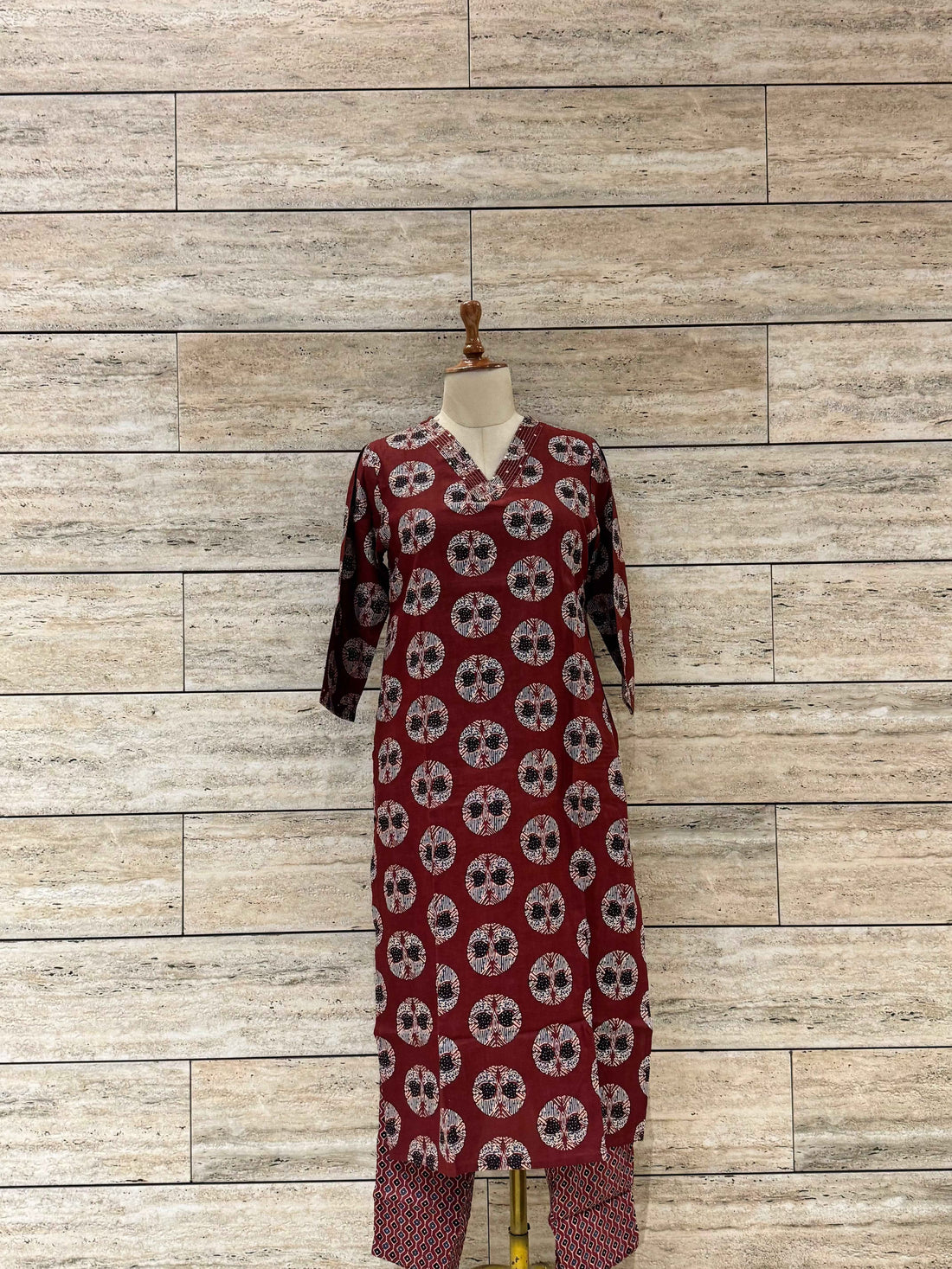 Pure Cotton Ajrakh  Print Dupatta Set (Copy)