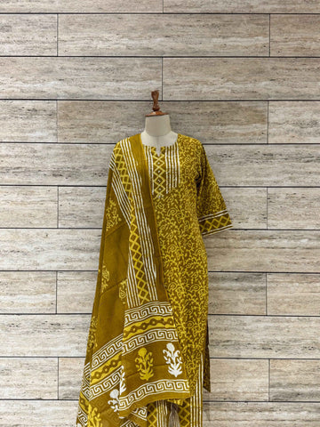 Pure Cotton Floral Print Dupatta Set (Copy) (Copy)