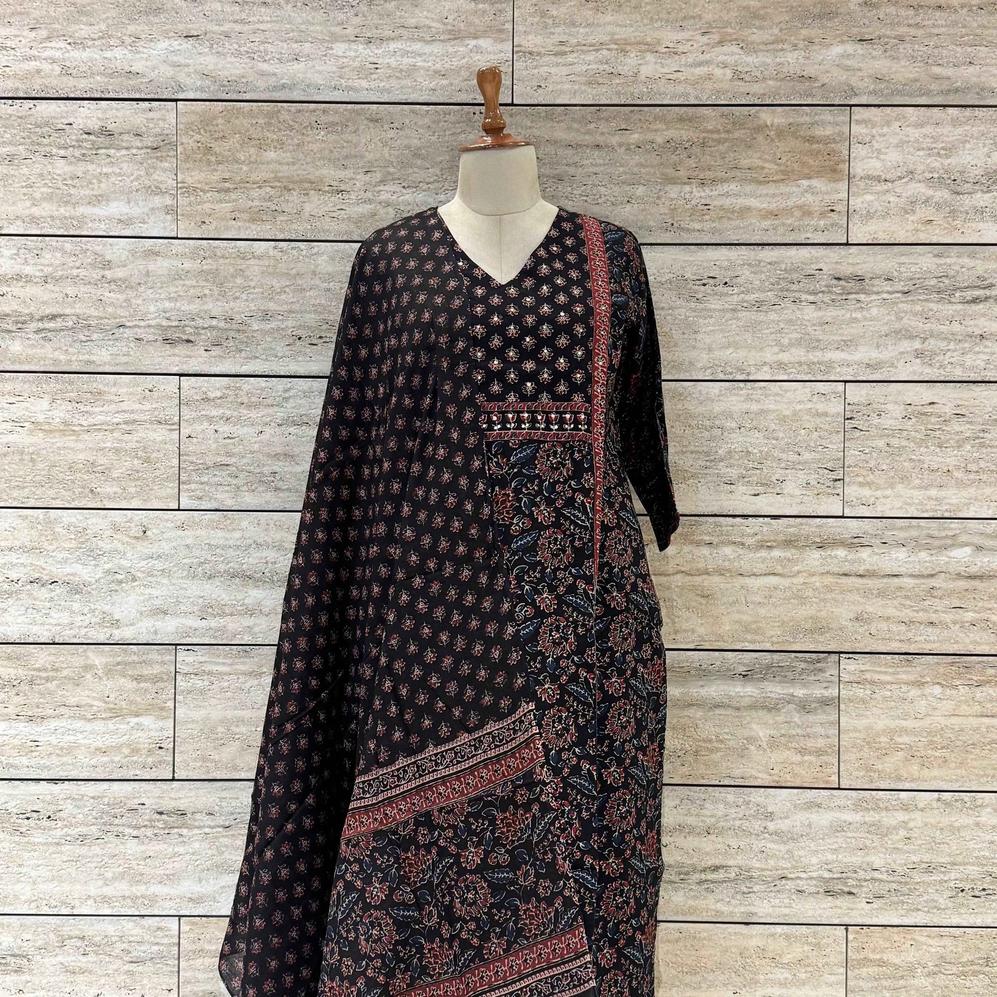 Pure Cotton Floral Print Dupatta Set (Copy)