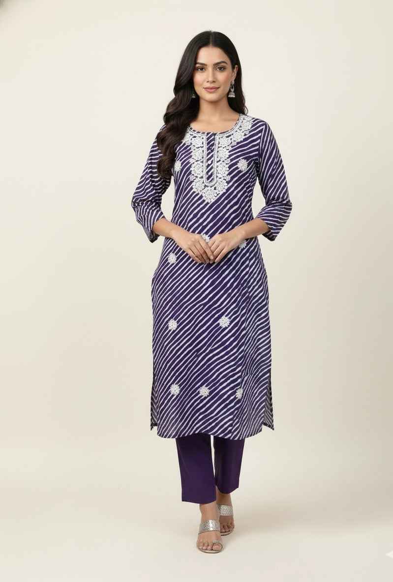 Pure Cotton Three Piece Dupatta Set  CS0293