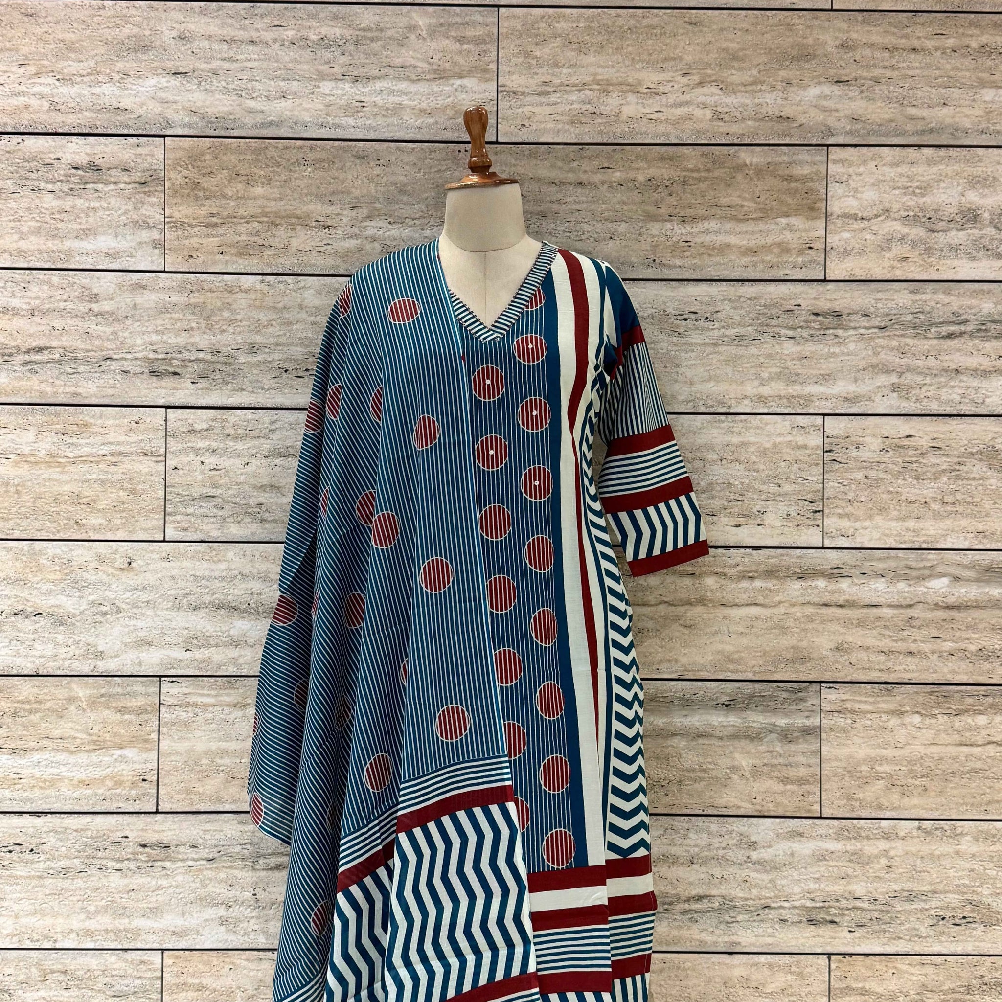 Pure Cotton Ajrakh Print Dupatta Set (Copy)