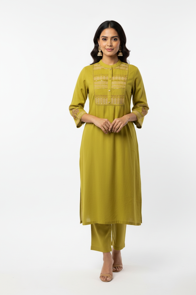 Pure Cotton Embroidery Work Dupatta Set CS058