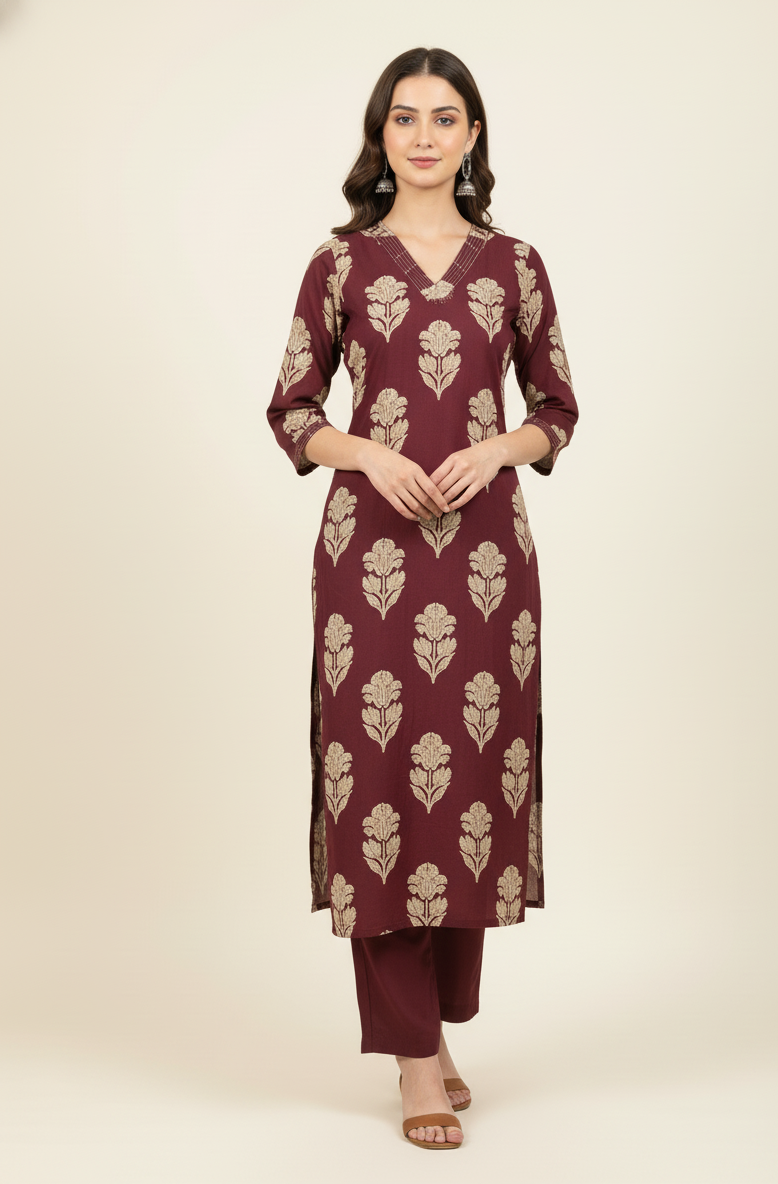 Pure cotton floral print Dupatta set CS0110