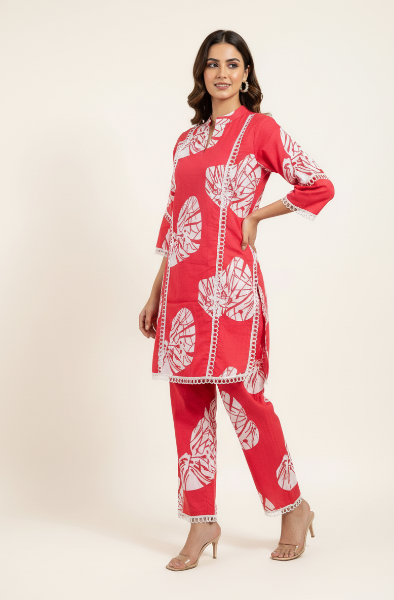 Pure Cotton Floral Print Co Ord Set