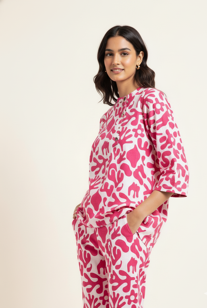 Pure Cotton Floral Print Co Ord Set