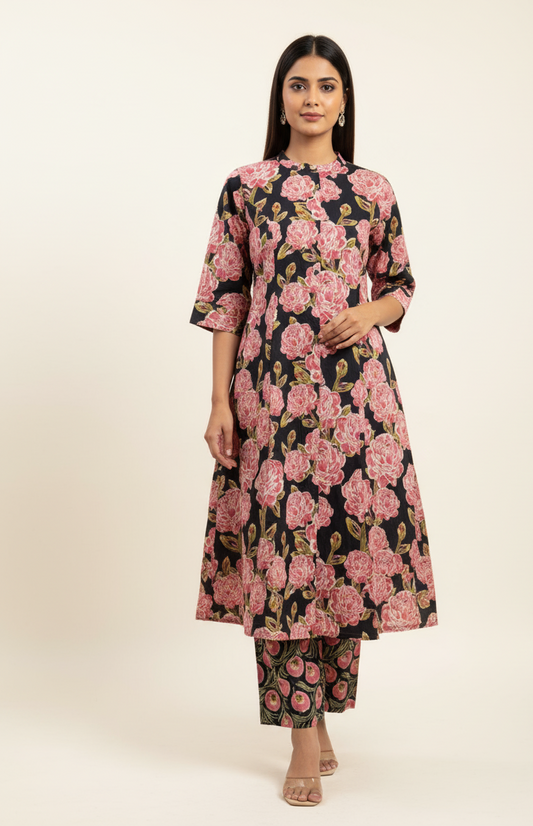 Pure Cotton Floral Print Co Ord Set  PS030