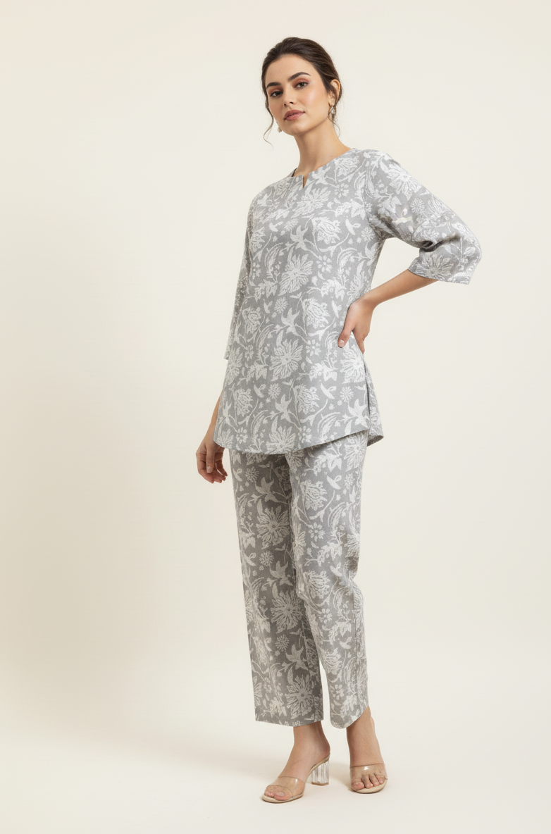 Pure Cotton Floral Print Co Ord Set