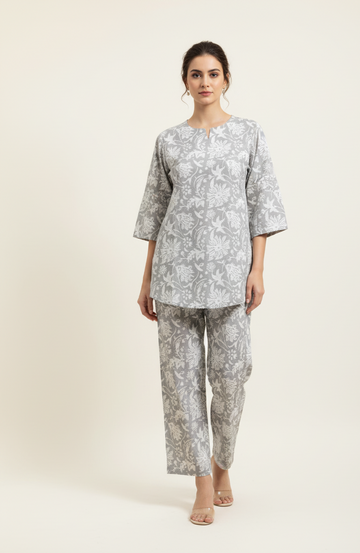 Pure Cotton Floral Print Co Ord Set