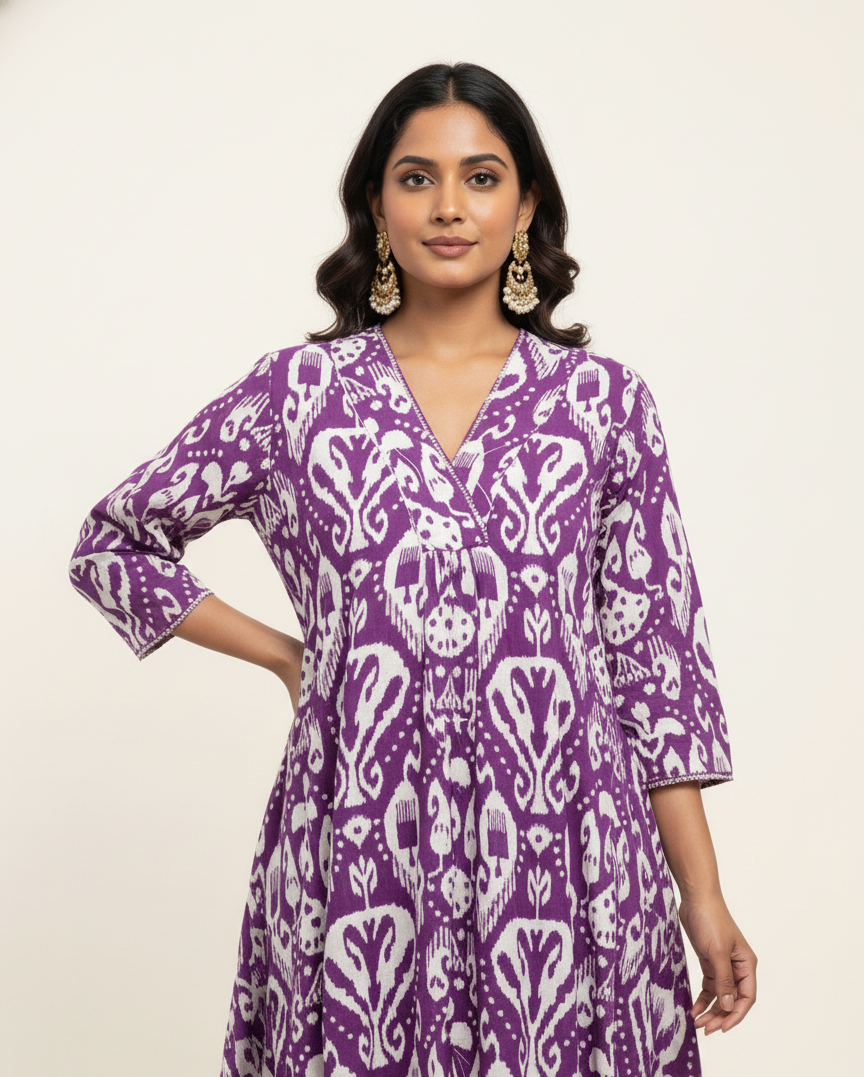 Pure Cotton Floral Print A Line Two Piece Pant Set