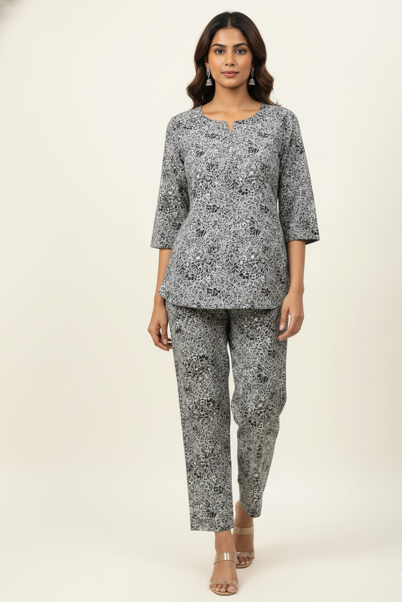 Pure Cotton Floral Print Co Ord Set