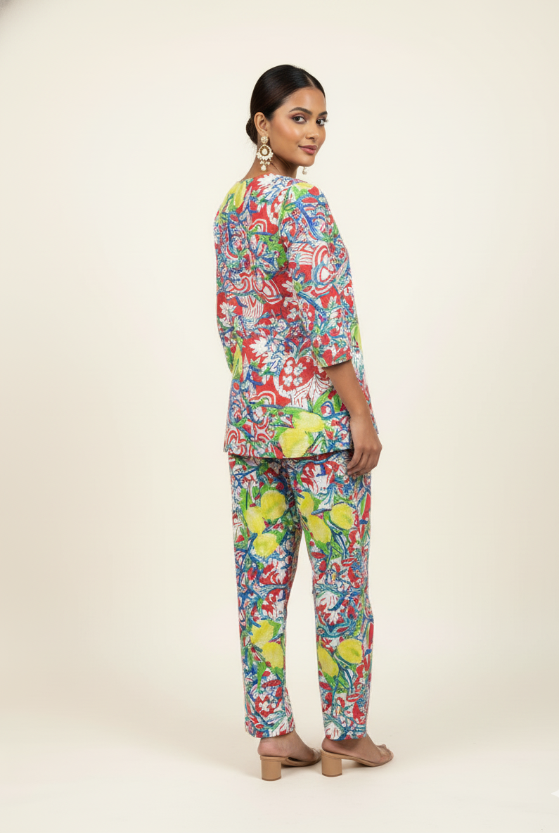 Pure Cotton Floral Print Co Ord Set
