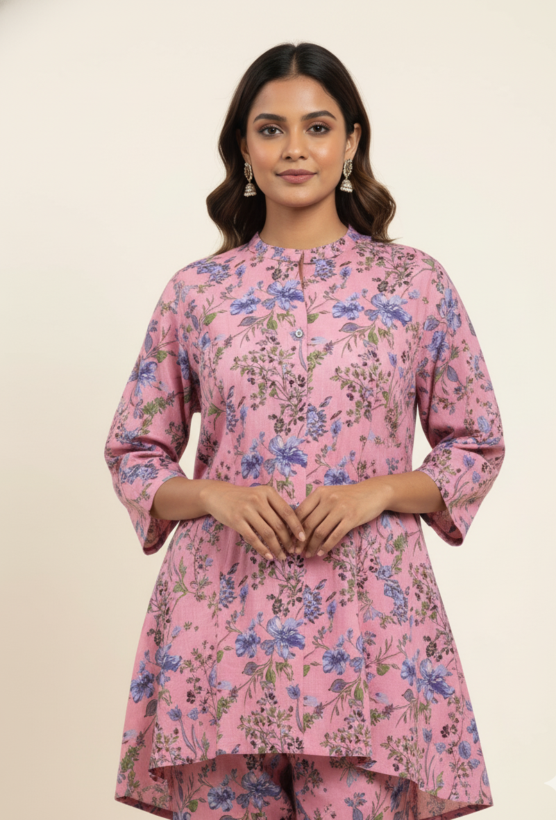 Pure Cotton Floral Print Co Ord Set