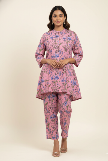 Pure Cotton Floral Print Co Ord Set