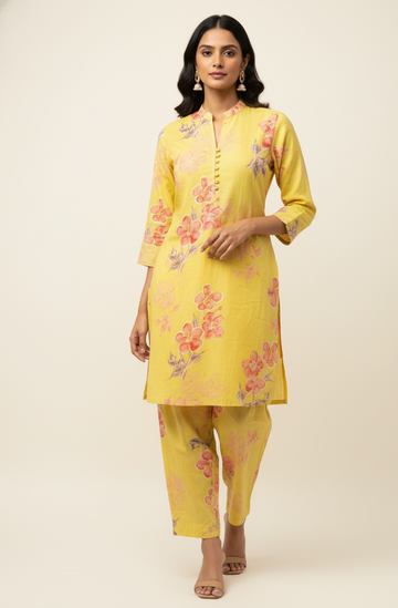 Pure Cotton Floral Print Co Ord Set