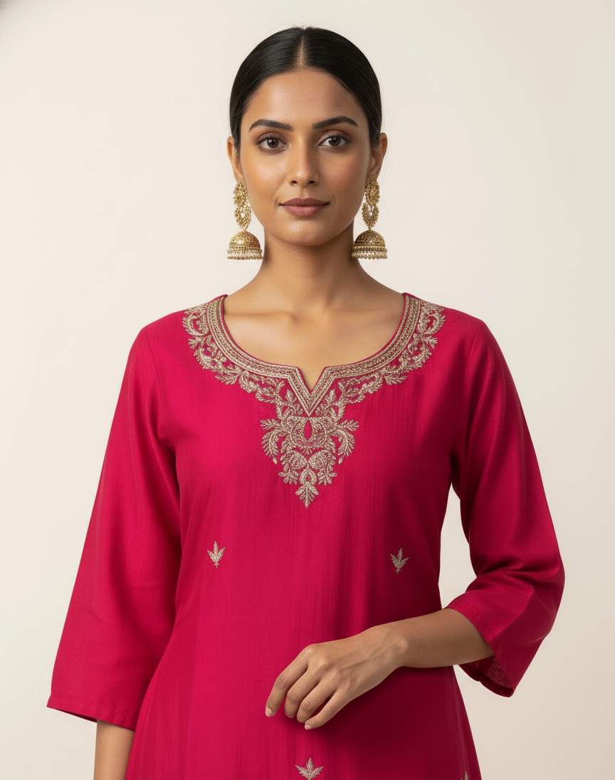 Festive Wear Pure Muslin Dupatta Set With Embroidery