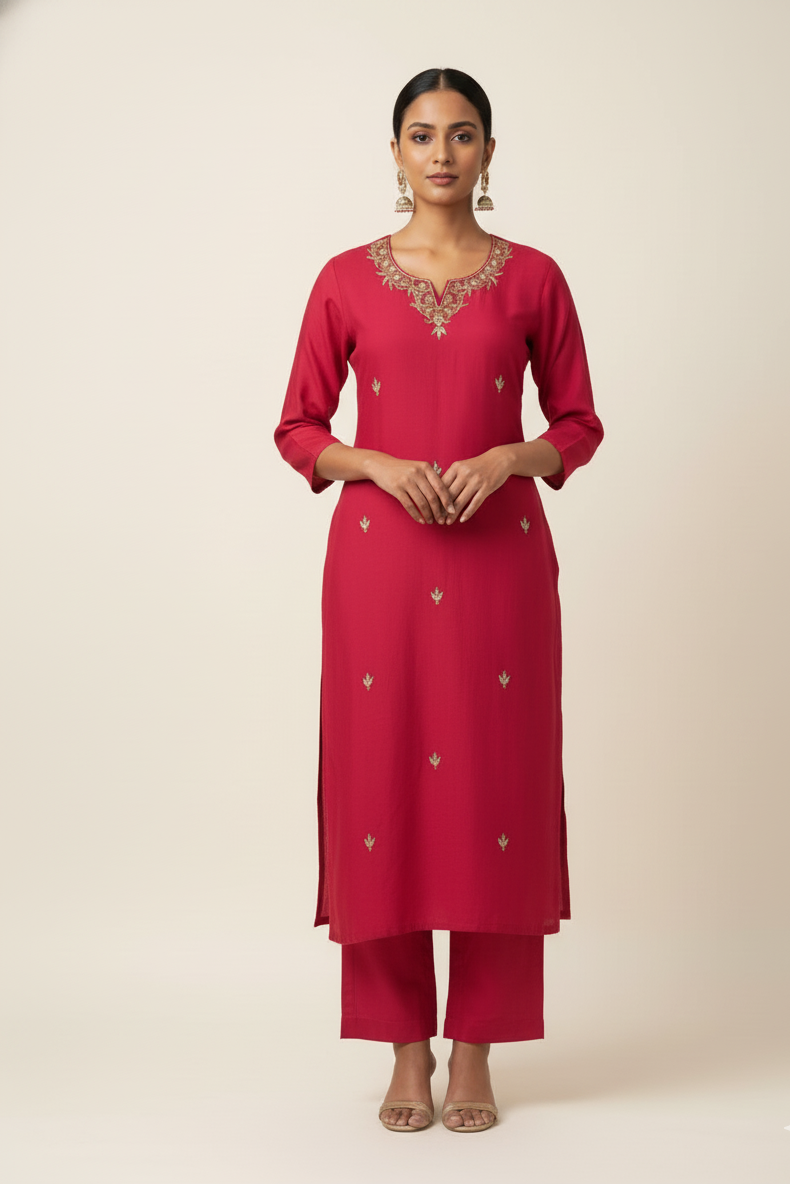 Festive Wear Pure Muslin Dupatta Set With Embroidery