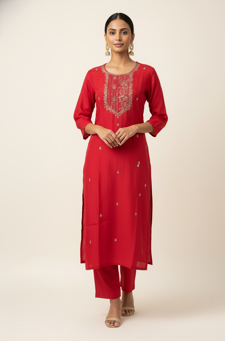 Festive Wear Pure Muslin Dupatta Set With Embroidery