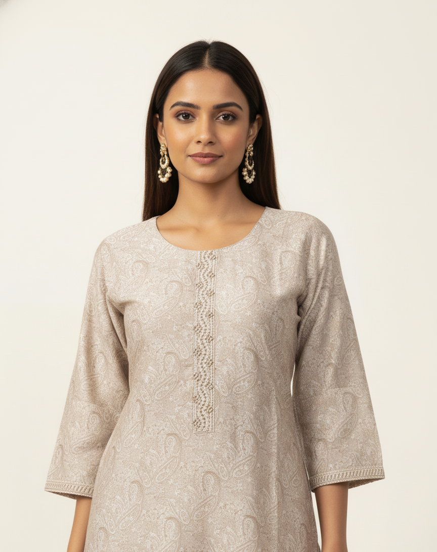 Pure muslin Two Piece Pant Set