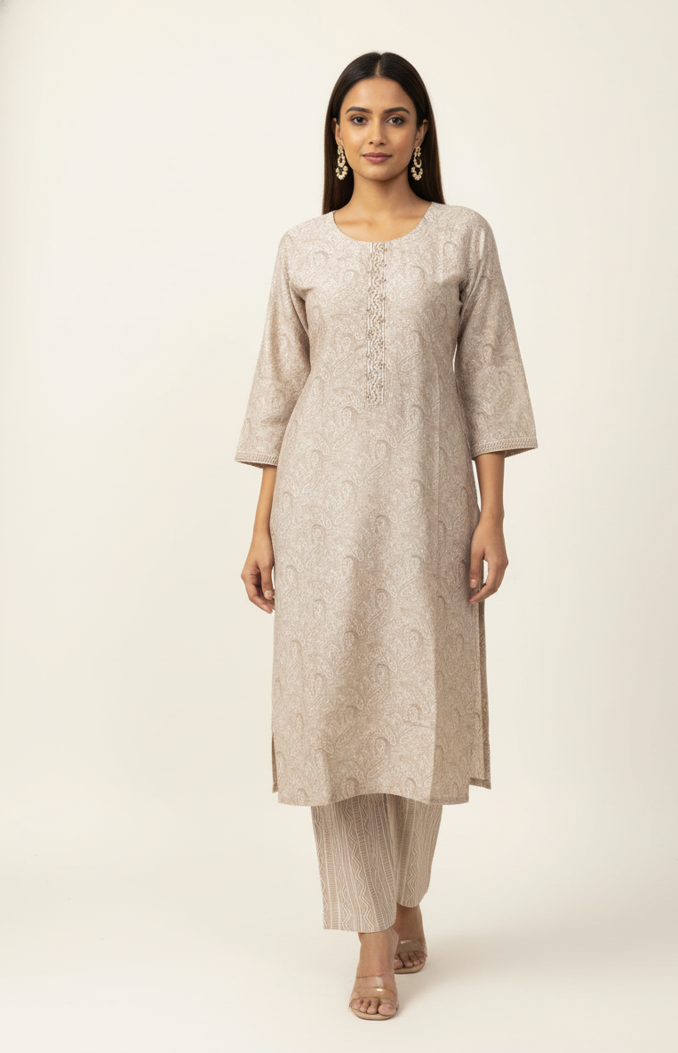 Pure muslin Two Piece Pant Set