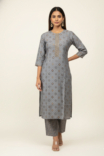 Pure muslin Two Piece Pant Set