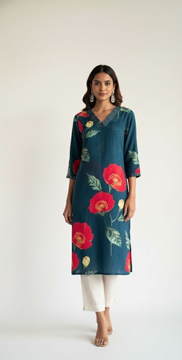 Pure Muslin Only Kurta Straight MOK007