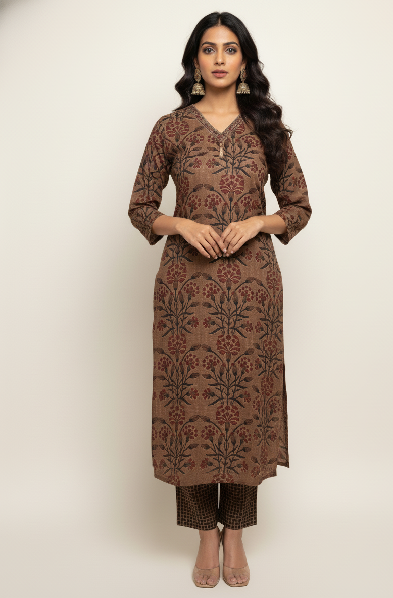 Pure Cotton Three Piece Dupatta Set. CS0137