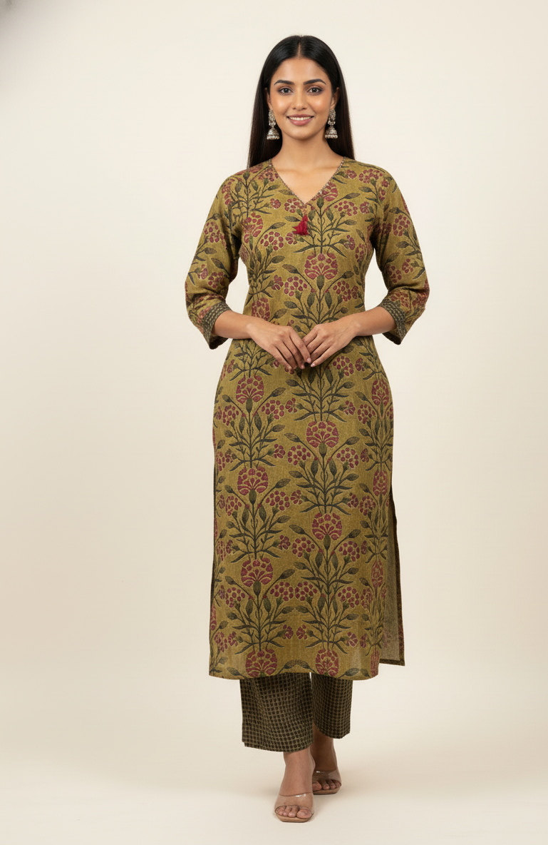 Pure Cotton Three Piece Dupatta Set. CS0137