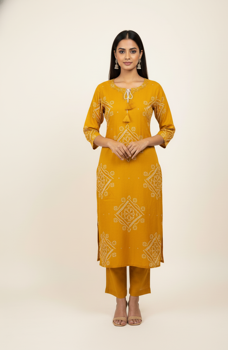 Pure Cotton  Bandhaz Print Dupatta Set CS0140