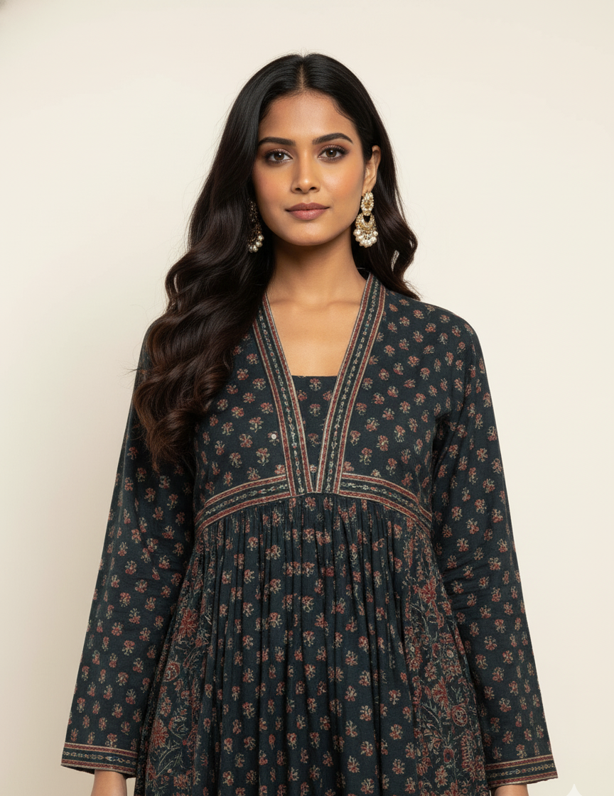 Pure Cotton Maxi Gowns with Floor Length GN007