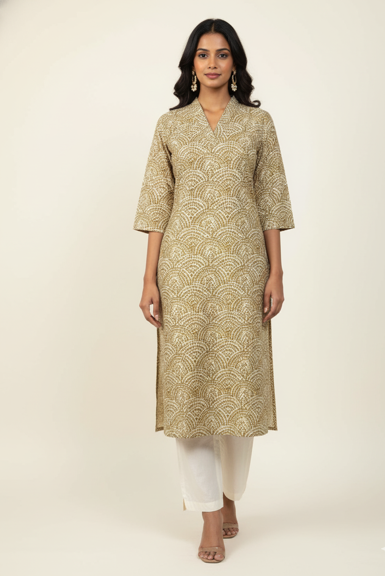 Straight Fit Only Kurta In Pure Cotton OK044