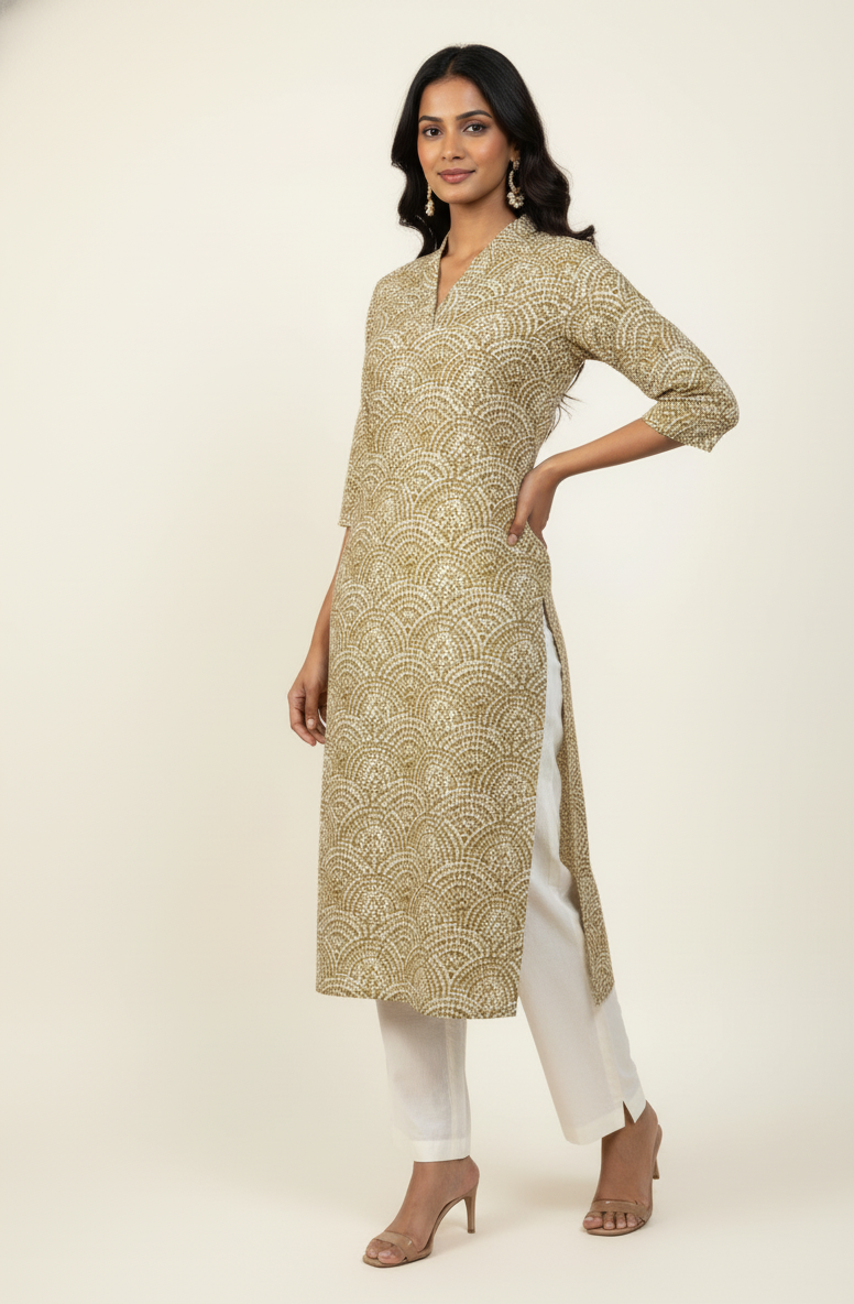 Straight Fit Only Kurta In Pure Cotton OK044