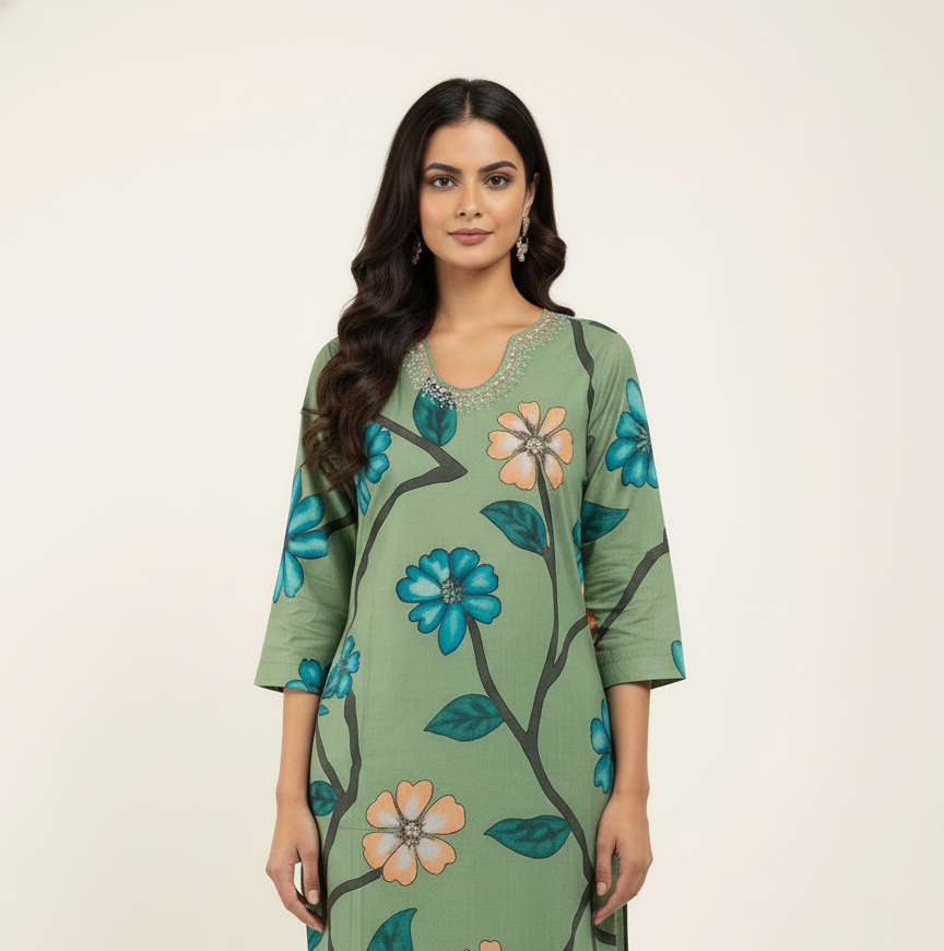 Pure Cotton Digital Print Dupatta Set CS0182