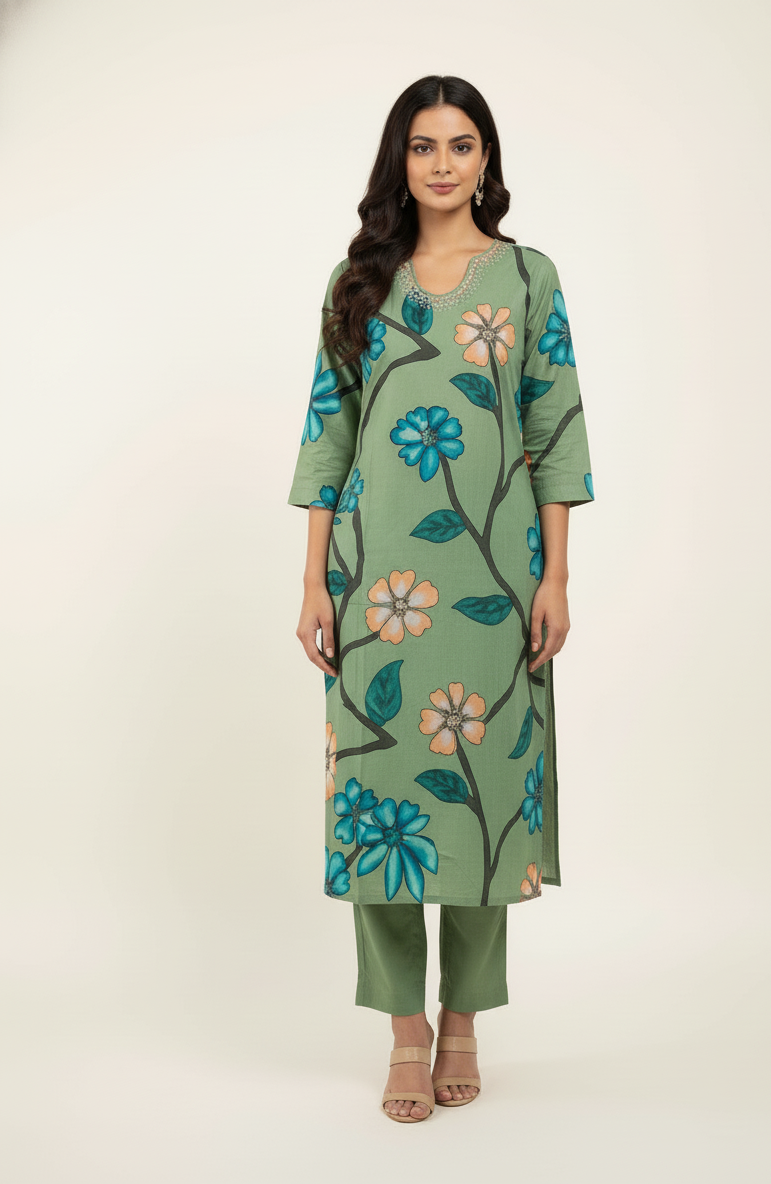 Pure Cotton Digital Print Dupatta Set CS0182