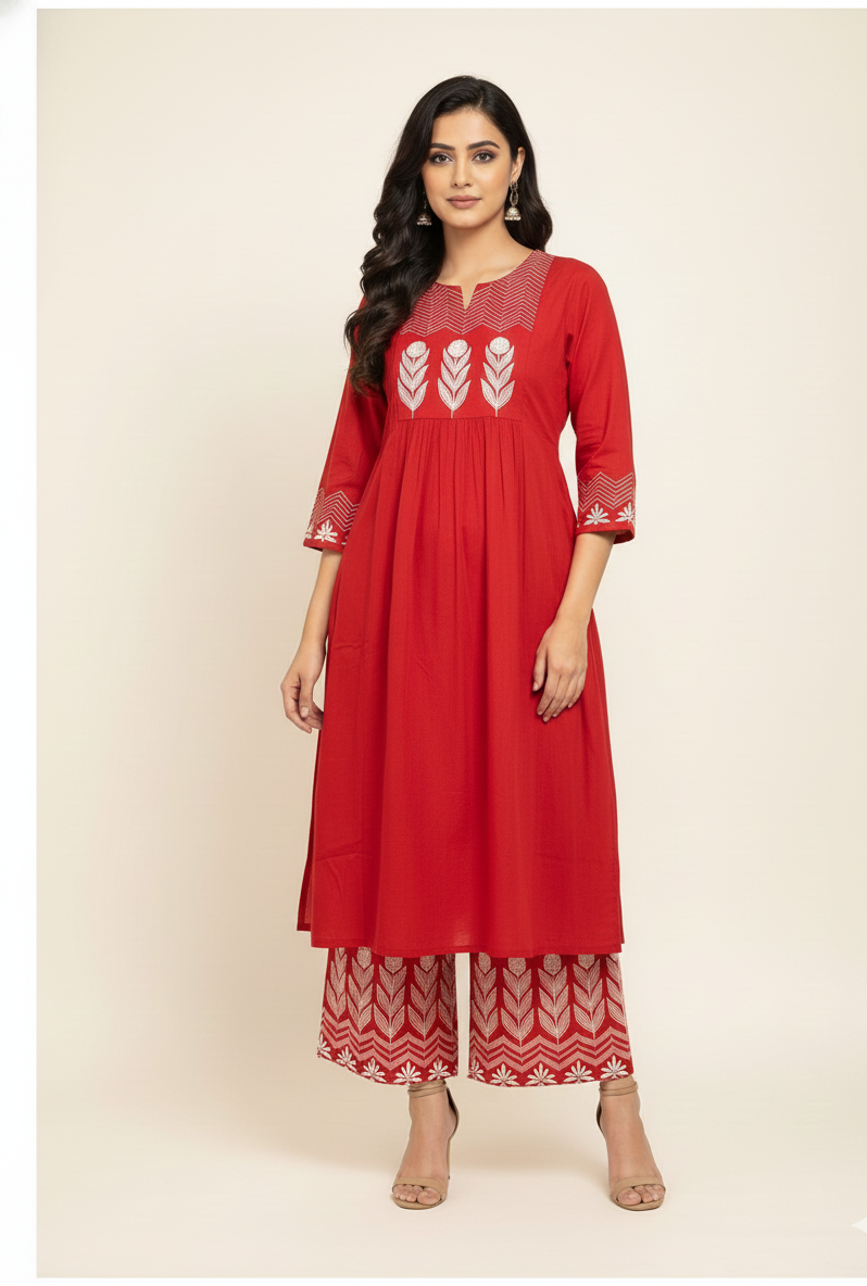 Pure cotton with plazoo Dupatta set CS0108