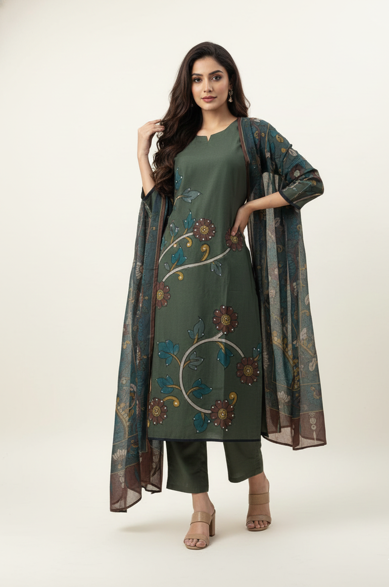 Pure Cotton Digital Print Dupatta Set CS097