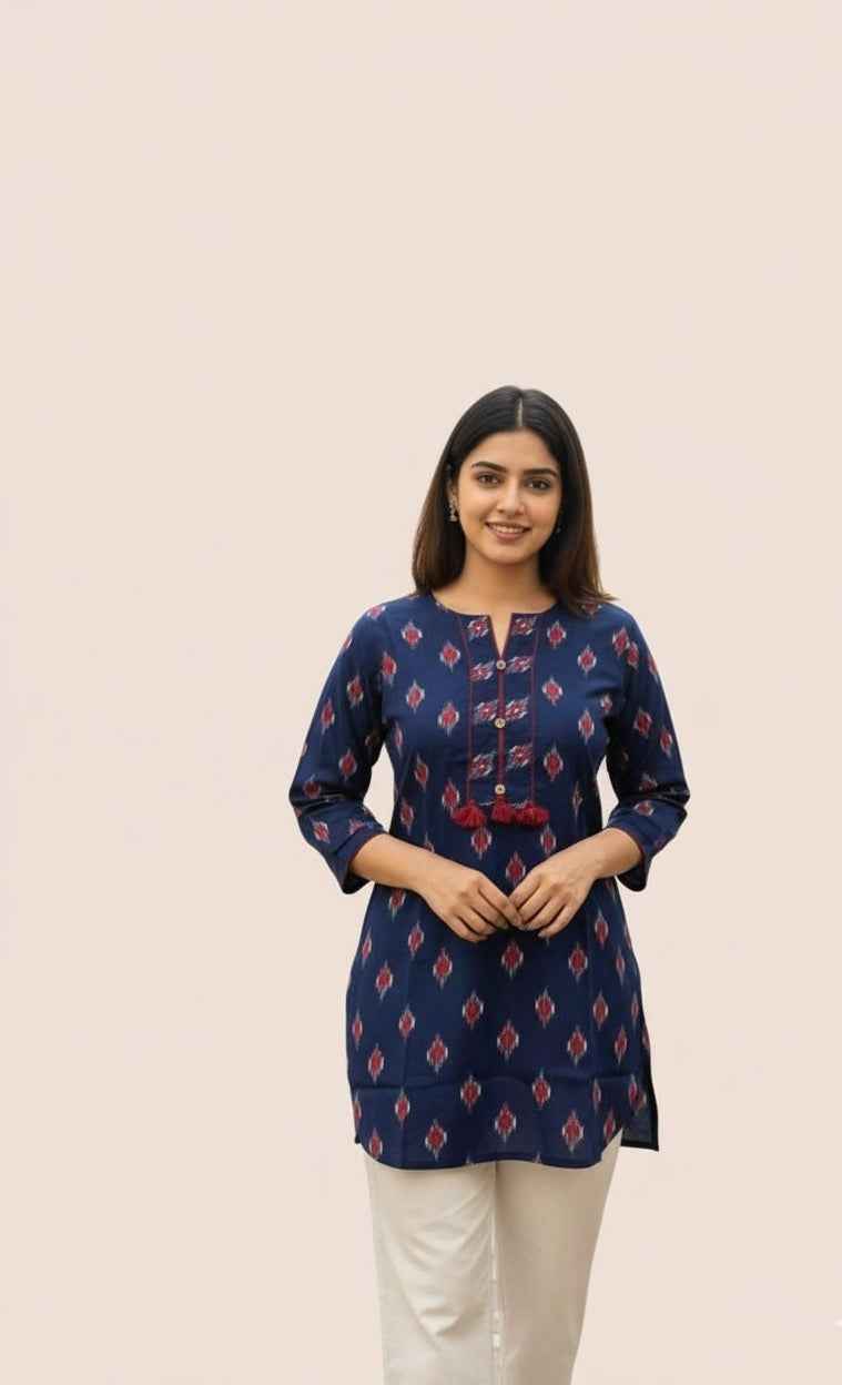 Pure Cotton Floral Print Short Top