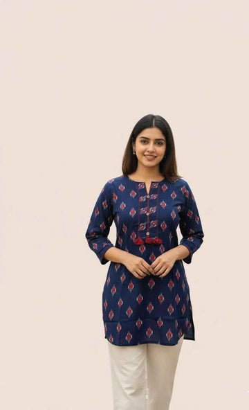 Pure Cotton Floral Print Short Top