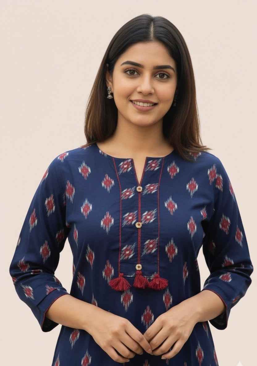 Pure Cotton Floral Print Short Top