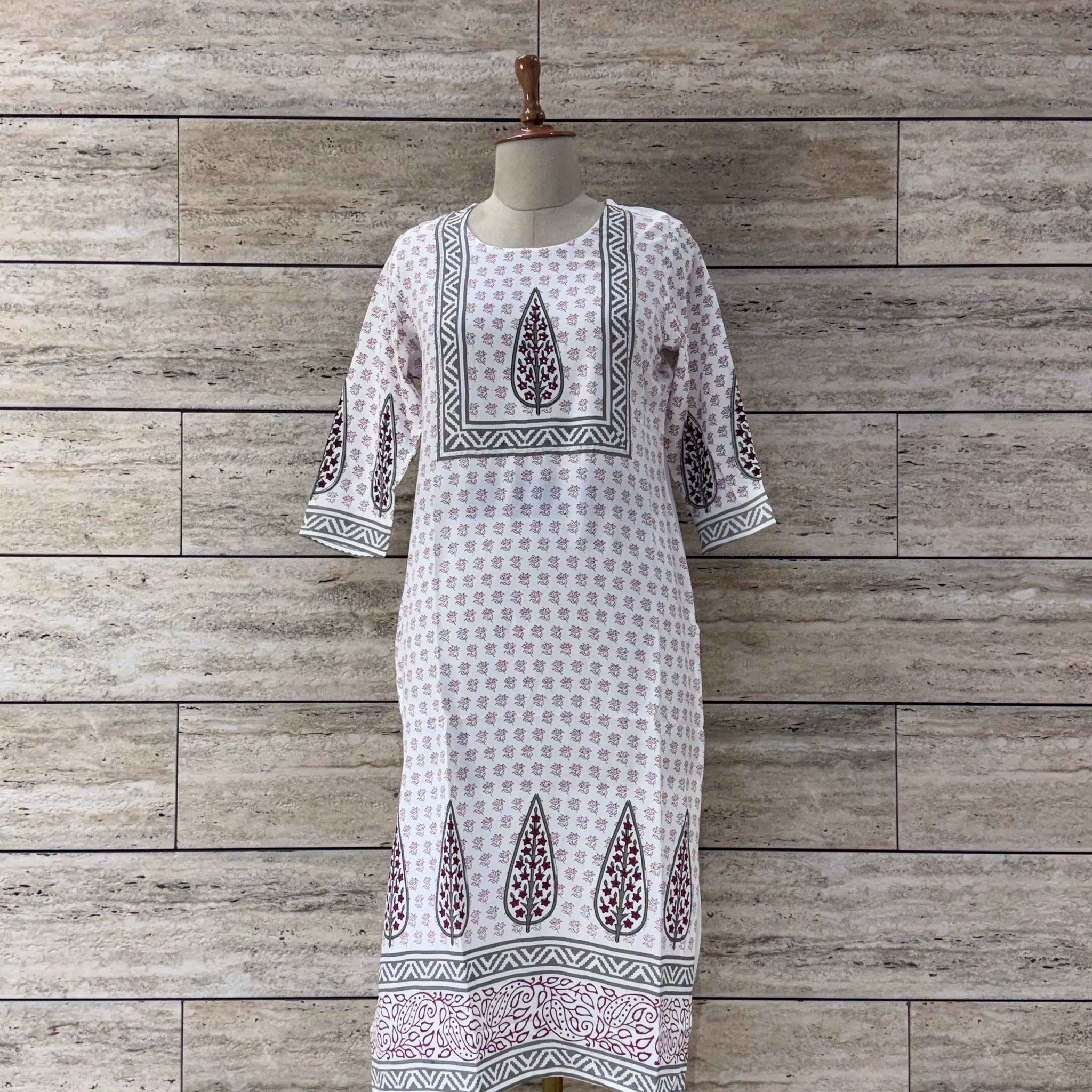 Pure Rayon Hand Block Print Kurtas - RK004