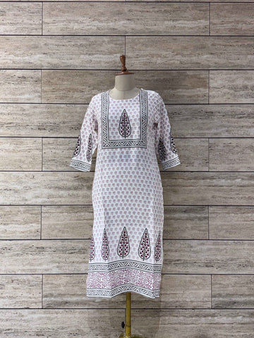Pure Rayon Hand Block Print Kurtas - RK004