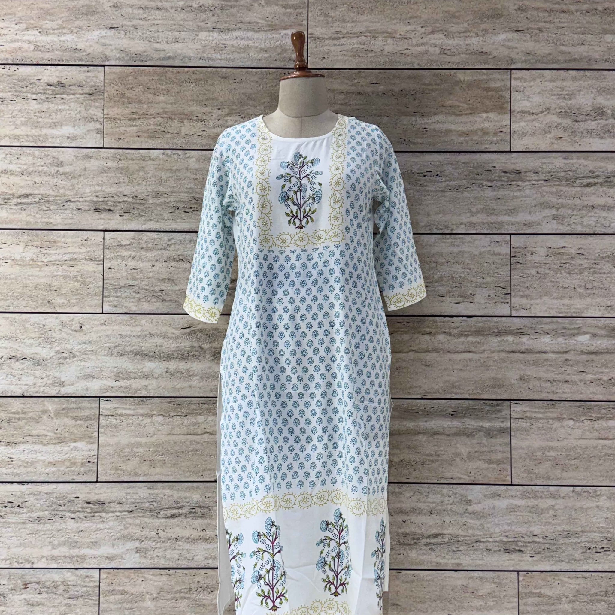 Pure Rayon Hand Block Print Kurtas - RK005